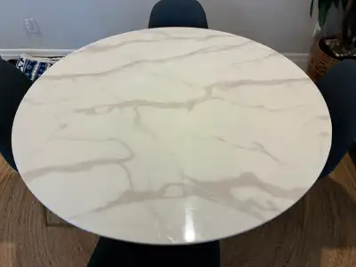 48" glass/marble style dining room table, View more