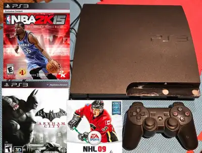 PlayStation 3 (PS3) Slim bundle w 3 games, View more