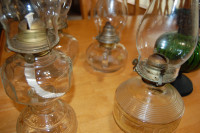 Six Functional Antique Coal Oil Lamps. $200