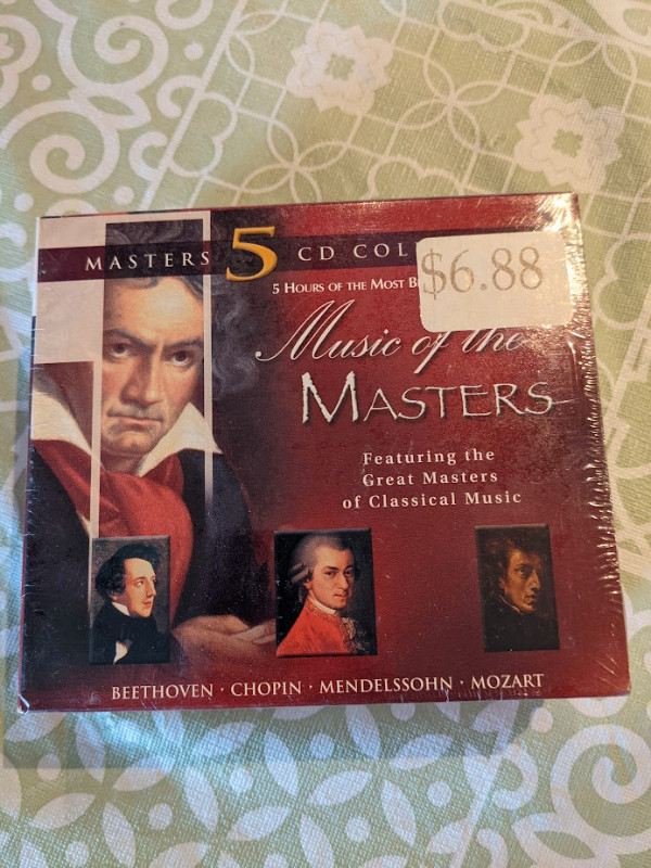 Classical Music - Music of the Masters, 5 CD Collection in CDs, DVDs & Blu-ray in Mississauga / Peel Region