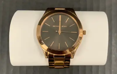 Michael Kors Slim Rose Gold Brown Watch, View more