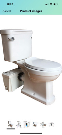 Macerating pump toilet