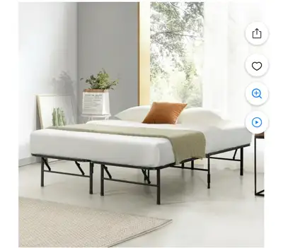 Mellow 14" Quickbase Bifold Metal Platform Bed Frame with Steel, View more