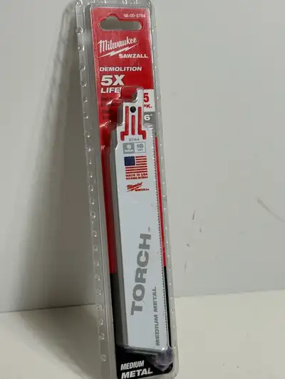 Milwaukee Sawzall Torch 6in Metal Blades 5 Pack New, View more