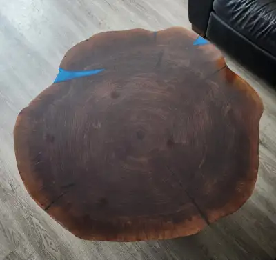 Live edge epoxy coffee table, View more