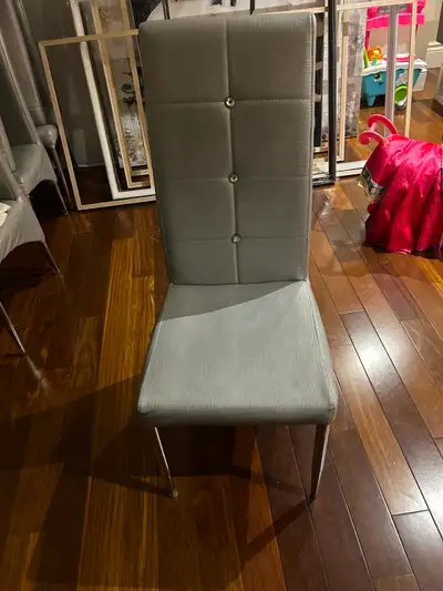 5 dining kitchen chairs silver, View more