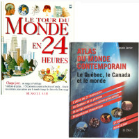 2 livres pour jeunes curieux:  Le monde en 24 heures & Atlas