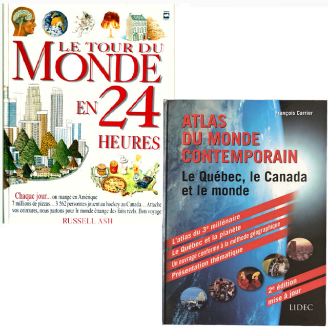 2 livres pour jeunes curieux:  Le monde en 24 heures & Atlas dans Livres jeunesse et ados  à Saint-Hyacinthe