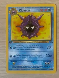 Pokemon 1st EDITION Cloyster card from Fossil set MINT