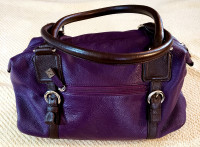 SOPRANO Purple Leather Handbag Purse
