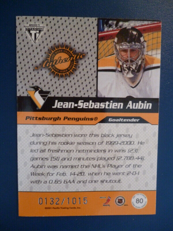 NHL Hockey relic cards Healy Yushkevich Lang Aubin Svehla Drury dans Art et objets de collection  à Peterborough - Image 4