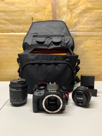 Canon EOS Rebel SL1 DSLR + 18-55mm Lens + 50mm Lens + Bag