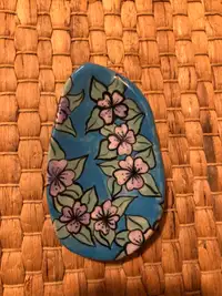 Vintage Handcrafted Ceramic Kitchen Spoon Rest With Floral Motif