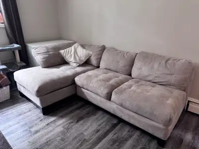tan suede couch, View more
