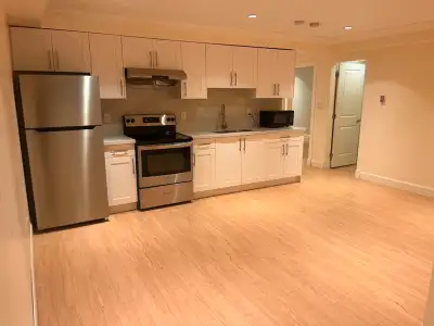 Fully furnished above ground basement suite with a separate entrance features 2 bedrooms and bath (o...