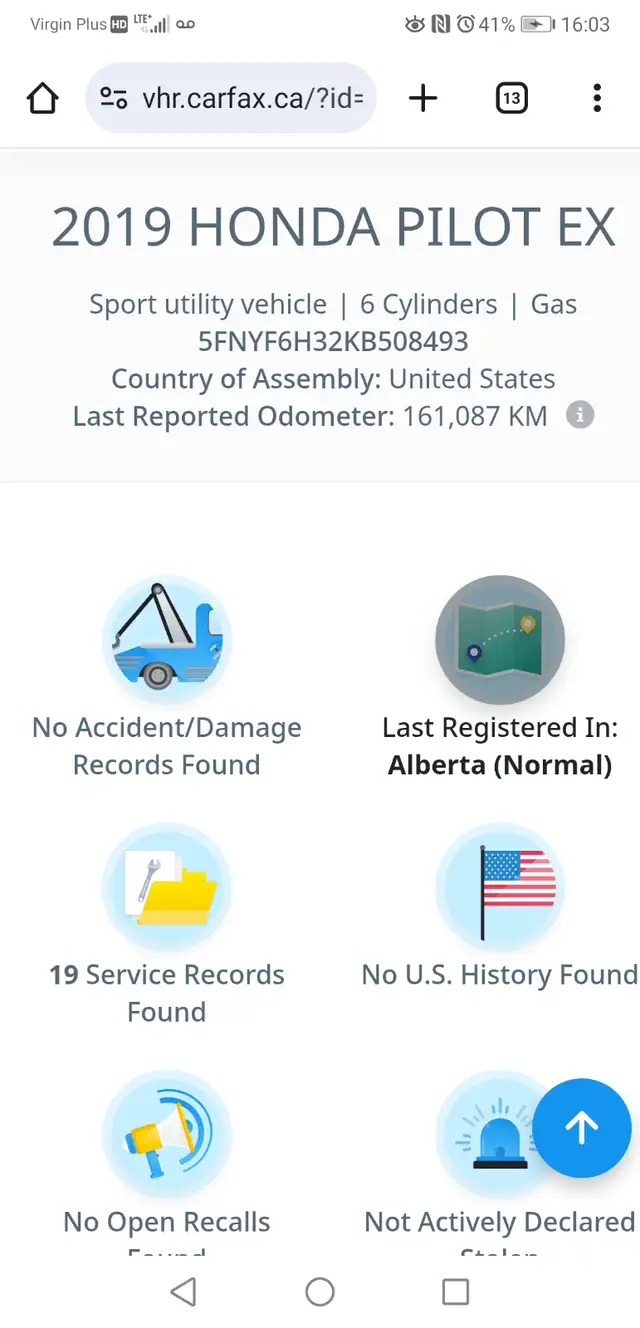 Honda Pilot 2019 EX AWD in Cars & Trucks in Edmonton - Image 13