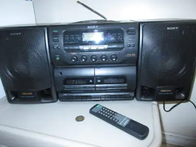 Vintage Sony Stereo CD Dual Tape Deck Radio Mega BassVTG Sony B, View more