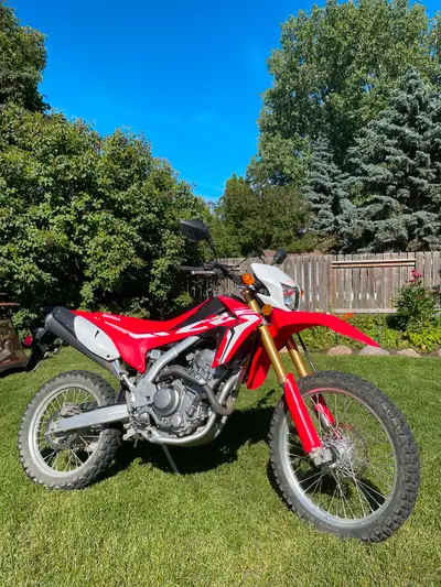 2017 Honda CRF250L. Electric start, street legal. Comes with battery tender. $4500. Possible trades...