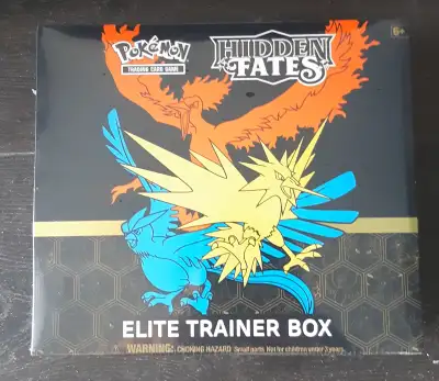 Rare, sealed and unopened ETB. Includes 10 Hidden Fates booster packs, 1 full-art promo card featuri...