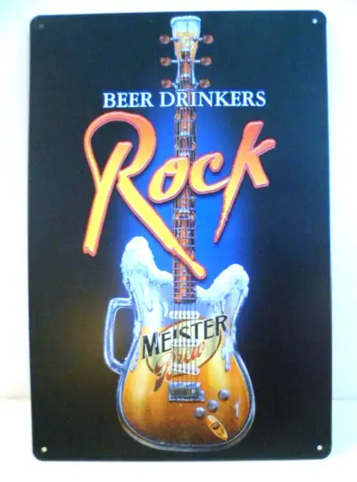 Beer Drinkers Rock Meister Brew Metal Sign, View more