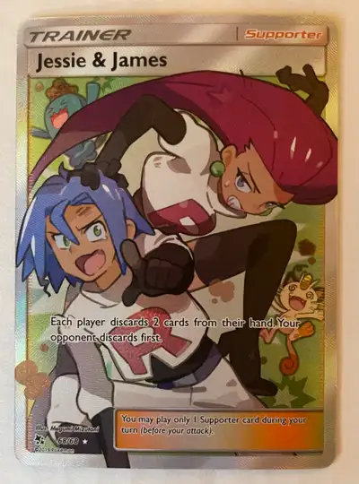 2019 Pokémon Sun & Moon Jessie & James Full Art 68/68 Hidden. Very high grade in prestine condition....