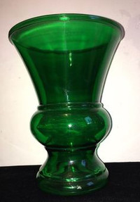 Mid century green glass vase