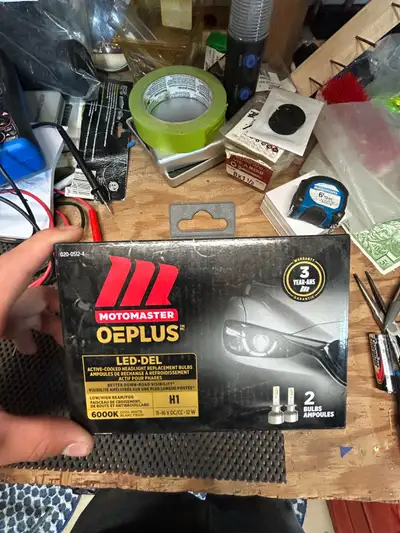 Brand new H1 LEDs. Bought for my sisters car and was not compatible with her older Hyundai. Never go...