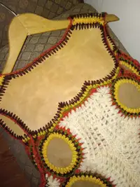 Magnifique Vrai Veste Gilet Hippies Tricot Crochets