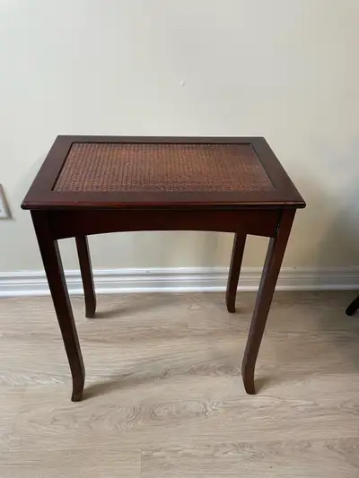 Wood & Rattan Accent Table, View more