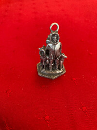 Vintage pewter inuit eskimo arctic christmas ornament or charm