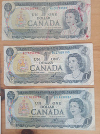 Old Canadian $1 dollar bills