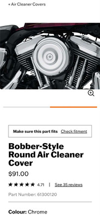Bobber Style H-D Air Cleaner Cover 