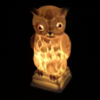 Vintage Owl Perfume Night Light Lamp Glass Eyes