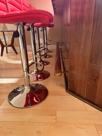 Red Bar Stools, set of five, View more