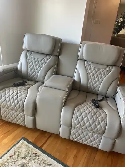 GENUINE LEATHER LOVESEAT, View more