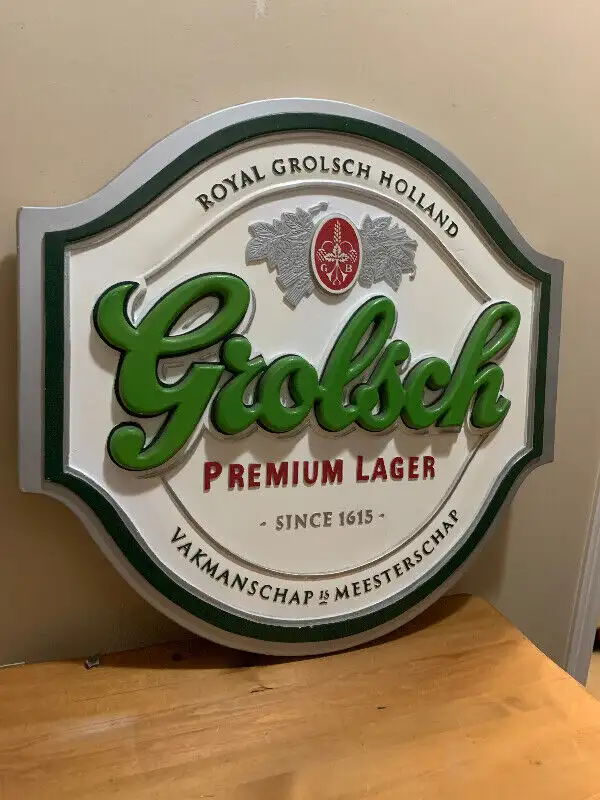 Vintage Grolsch Holland Premium Beer Lager Mint sign in Arts & Collectibles in Calgary - Image 2