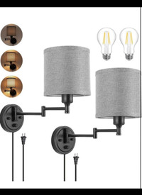Dimmable Plug in Wall Sconces, Wall Light Fixture Wall Sconces L