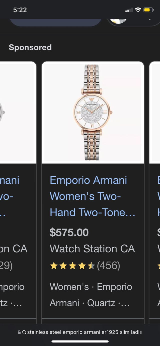 Emprio Armani 1925 women’s slim 2 tone rose gold watch   in Jewellery & Watches in Oakville / Halton Region - Image 4