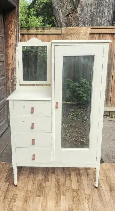 Vintage Dresser Vanity & Wardrobe – Shabby Chic Antique Style, View more