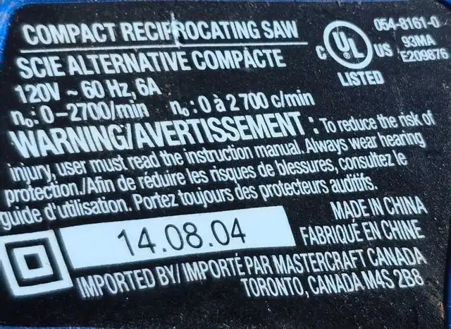 Mastercraft Reciprocating Saw in Power Tools in Oshawa / Durham Region - Image 4