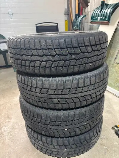 Selling a complete, ready-to-go winter tire package originally used on a 2007 Nissan Versa Hatchback...