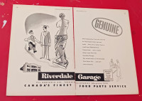 CANADIAN 1953 RIVERDALE GARAGE IN TORONTO ORIGINAL AD - VINTAGE