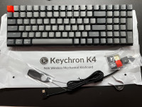 Keychron K4 V2 swappable white backlight brown switch 