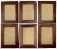 Six 5 x 7" Brown Wooden Frames