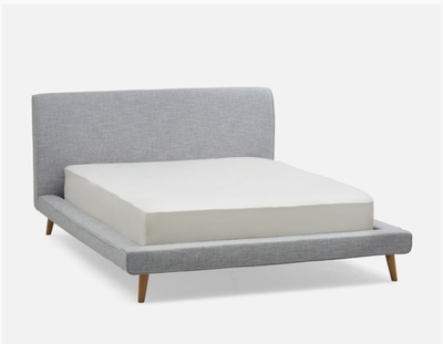 Structube GERALDINE grey bedframe for queen. Dimensions: Width: 186 cm (73") Height: 103 cm (41") De...