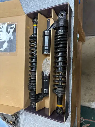 JBS 16” twin shock absorbers Maybe 10 hours on them since new . First $100 takes them