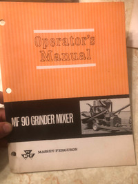 Vintage Massey Ferguson 90 Grinder Mixer Manual