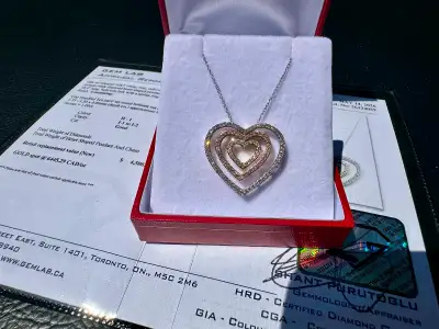 #854 10k White, Rose, Yellow Gold Diamond 3pc Pendant Chain 18”, View more