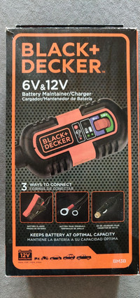 BLACK+DECKER BM3B Fully Automatic 6V/12V Battery Charger