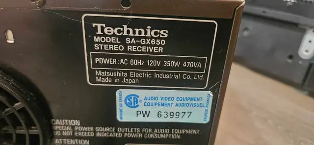 Technics SA-GX650 Vintage Stereo Receiver in Stereo Systems & Home Theatre in City of Toronto - Image 7